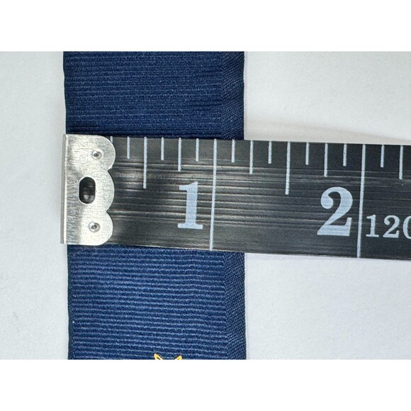 RODA Ribbon Belt Men Unisex Medium Navy Blue Maltese Cross D Ring Preppy Classic - Picture 7 of 9